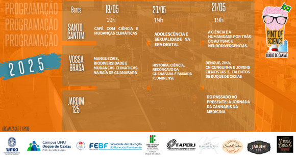 Programação pint of science Duque de Caxias 